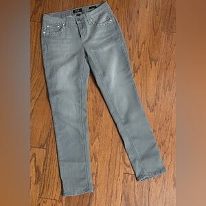 Earl jeans Gray with rhinestone pockets- size 6